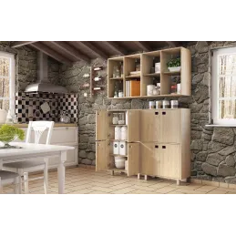 Support bouteilles mural en bois 6 bouteilles