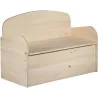 Banc coffre de rangement en pin brut 78 litres