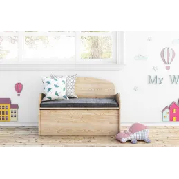 Banc coffre de rangement en pin brut 78 litres
