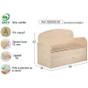 Banc coffre de rangement en pin brut 78 litres
