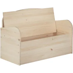 Banc coffre de rangement en pin brut 78 litres