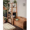 Banc coffre de rangement en pin brut 78 litres