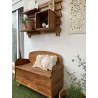Banc coffre de rangement en pin brut 78 litres