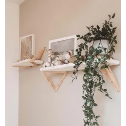 Etagère tablette murale en pin brut