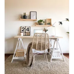 Etagère tablette murale en pin brut