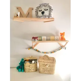 Etagère tablette murale en pin brut
