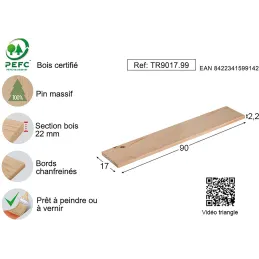 Etagère tablette murale en pin brut