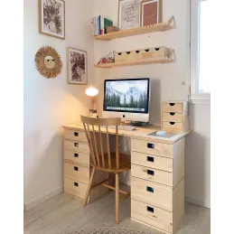 Etagère tablette murale en pin brut