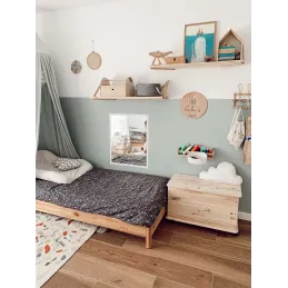 Etagère tablette murale en pin brut