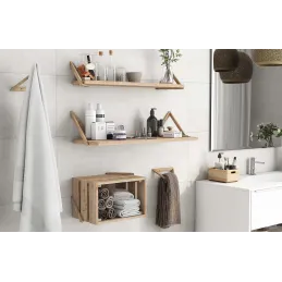 Etagère tablette murale en pin brut