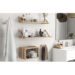 Etagère tablette murale en pin brut