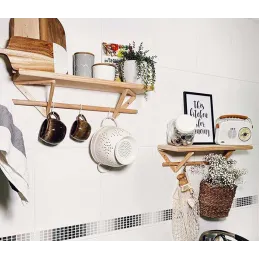 Etagère tablette murale en pin brut