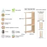 Etagère d'angle en pin brut Gala
