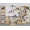 Etagère d'angle en pin brut Gala