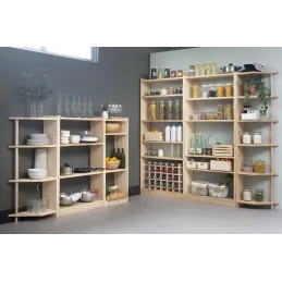 Etagère d'angle en pin brut Gala