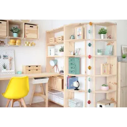 Etagère d'angle en pin brut Gala
