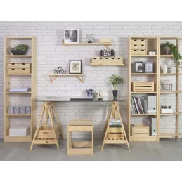 Etagère d'angle en pin brut Gala