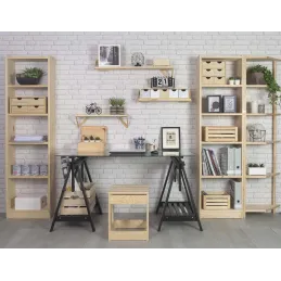 Etagère d'angle en pin brut Gala
