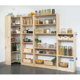 Etagère d'angle en pin brut Gala