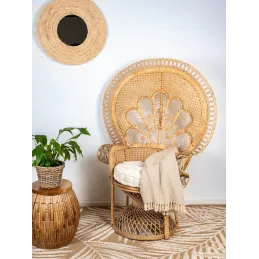 Fauteuil Emmanuelle en rotin teinté marron