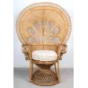 Fauteuil Emmanuelle en rotin teinté marron