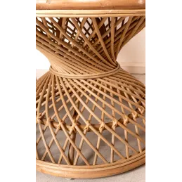 Fauteuil Emmanuelle en rotin teinté marron