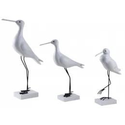 Oiseaux de mer en bois sur pieds (Lot de 3)