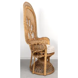 Fauteuil Emmanuelle en rotin teinté marron