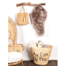 Fauteuil Emmanuelle en rotin teinté marron