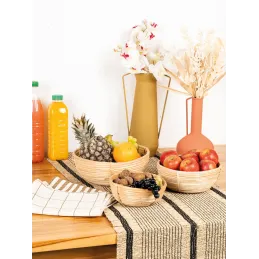 Corbeilles rondes en rotin naturel (lot de 3)
