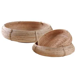 Corbeille ronde en rotin (Lot de 3)