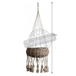 Macramé en jute beige