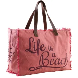 Sac en coton décor Life is a beach