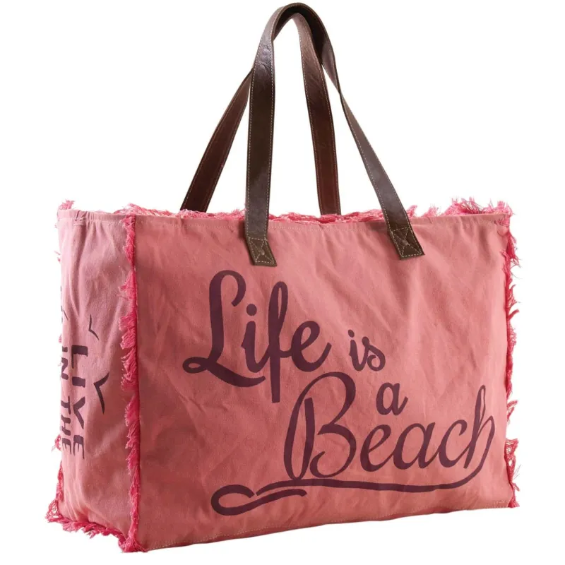 Sac en coton décor Life is a beach
