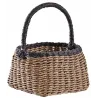 Panier en jonc naturel et noir