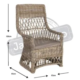 Fauteuil en poelet gris avec coussin en tissu