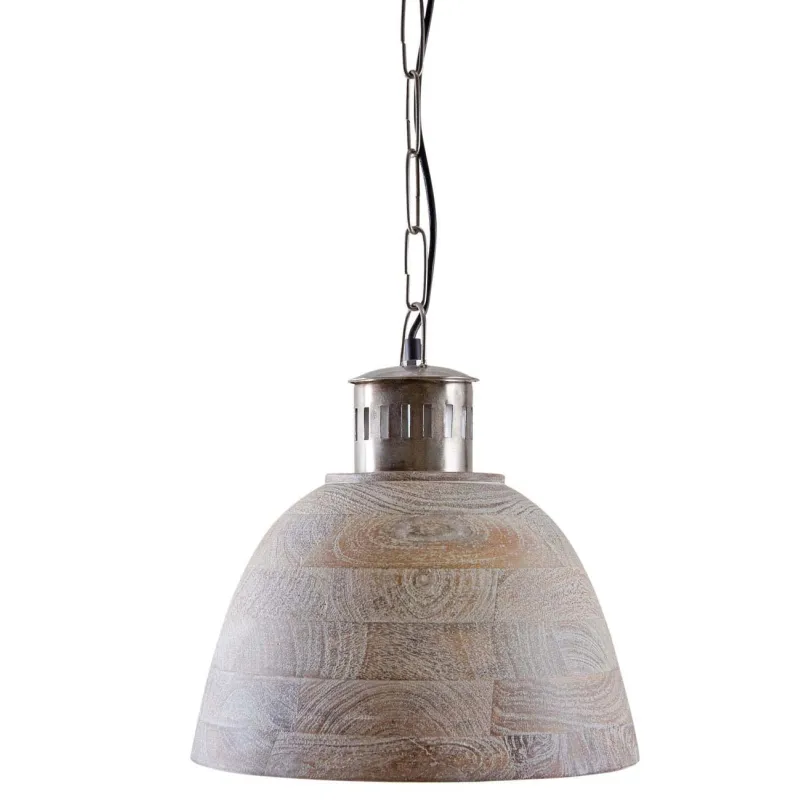 Suspension bois blanchi et métal