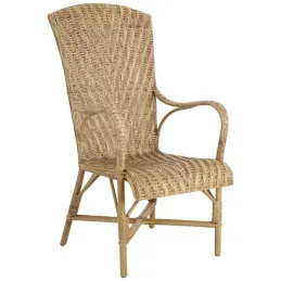Fauteuil en manau et lame de rotin antique