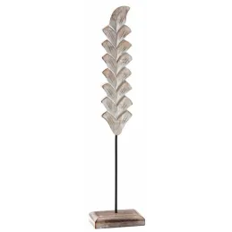 Feuille sur socle en manguier blanchi