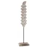 Feuille sur socle en manguier blanchi