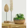 Feuille sur socle en manguier blanchi