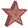 Étoile en manguier rouge et blanche