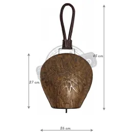 Cloche Edelweiss en métal cuivré