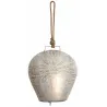 Cloche Edelweiss en métal blanchi