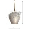 Cloche Edelweiss en métal blanchi