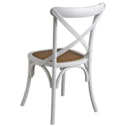 Chaise de bistrot en bouleau et rotin
