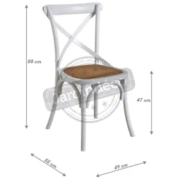 Chaise de bistrot en bouleau et rotin