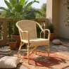 Fauteuil crapaud en manau et moelle de rotin naturelle