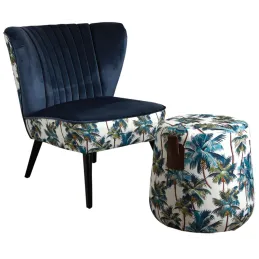 Fauteuil en velours Jungle