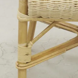 Fauteuil crapaud en manau et moelle de rotin naturelle
